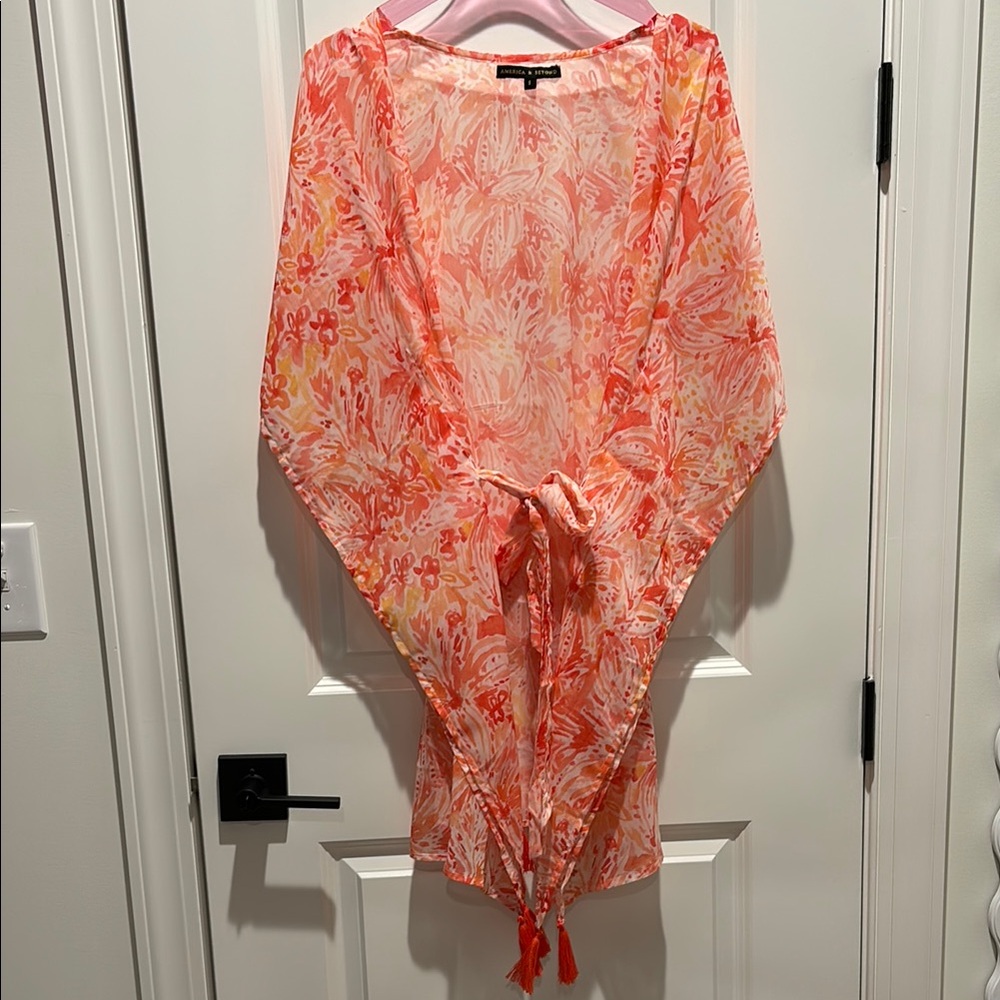 America & Beyond Floral Swimsuit Cover-up size S